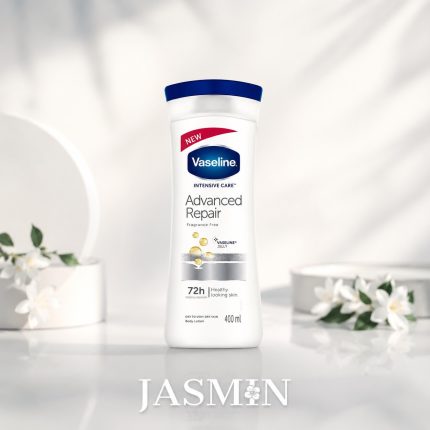 خرید لوسیون بدن وازلین Advanced Repair Fragrance Free حجم 400 میل؛ بدون رایحه، مناسب پوست خشک تا خیلی خشک، رطوبت‌رسان 72 ساعته، خوش‌جذب و مناسب استفاده روزانه.